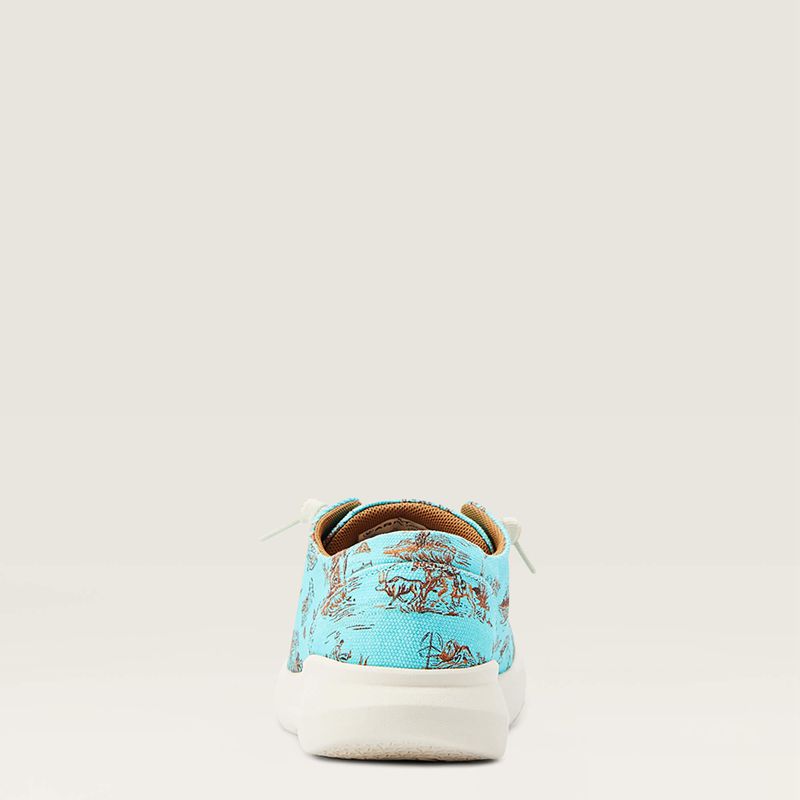 Turquoise Paniolo Print Ariat Hilo Western Aloha | 32ZEHJTLW