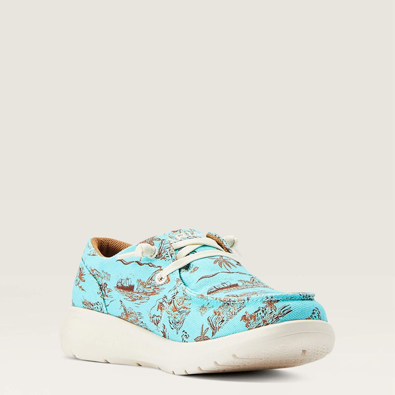 Turquoise Paniolo Print Ariat Hilo Western Aloha | 32ZEHJTLW