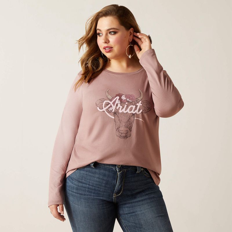 Twilight Mauve Ariat Fawna T-Shirt | 98NLWGAOH