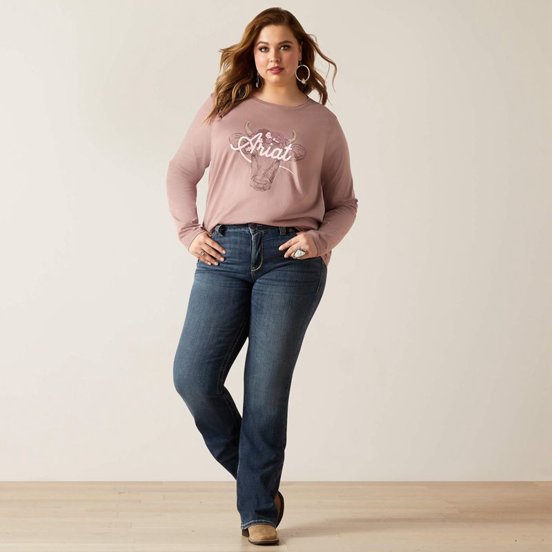 Twilight Mauve Ariat Fawna T-Shirt | 98NLWGAOH