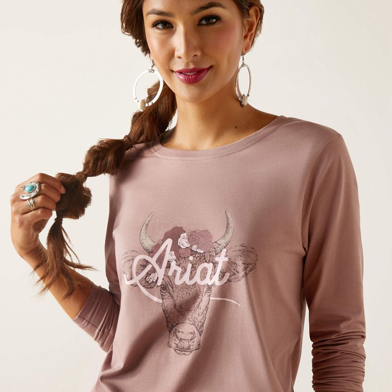 Twilight Mauve Ariat Fawna T-Shirt | 98NLWGAOH