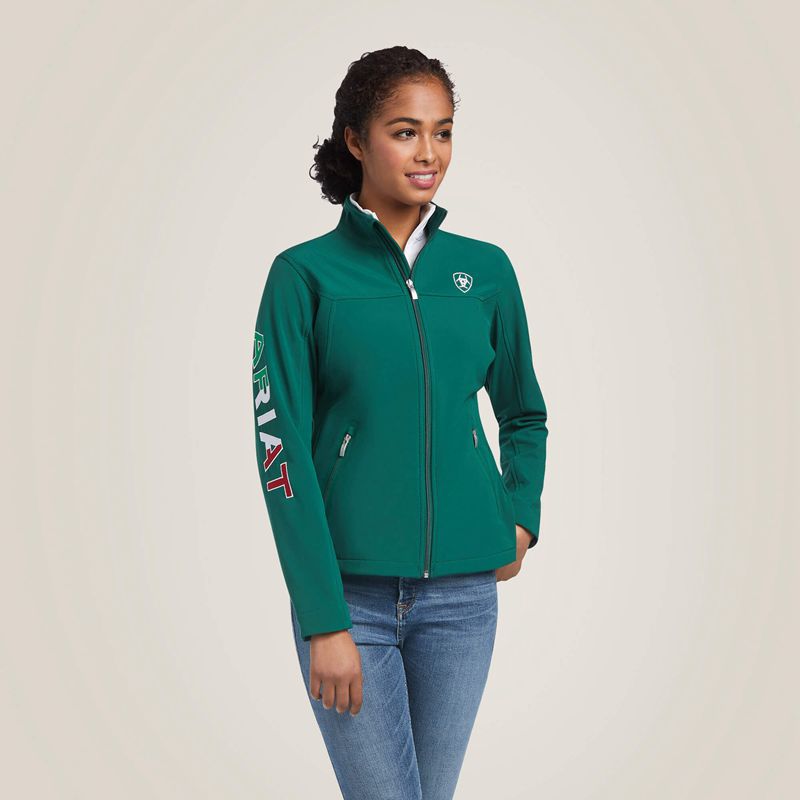 Verde Ariat Classic Team Softshell Mexico Jacket | 95UTSBJQH