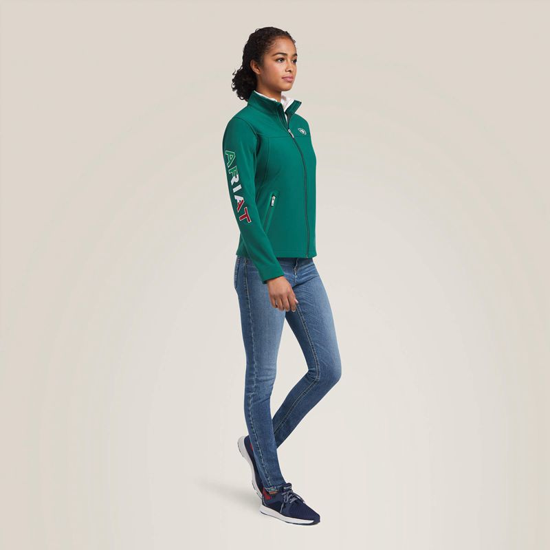 Verde Ariat Classic Team Softshell Mexico Jacket | 95UTSBJQH