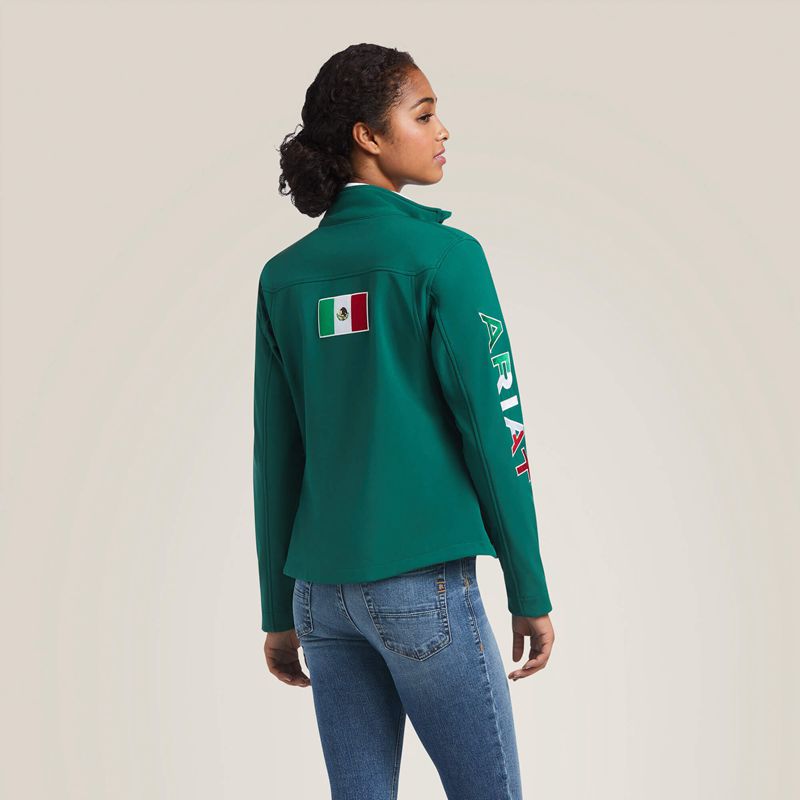 Verde Ariat Classic Team Softshell Mexico Jacket | 95UTSBJQH