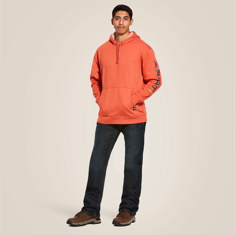 Volcanic Heather Ariat Rebar Graphic Hoodie | 18KAHRCUM