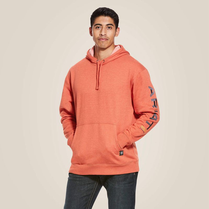 Volcanic Heather Ariat Rebar Graphic Hoodie | 18KAHRCUM