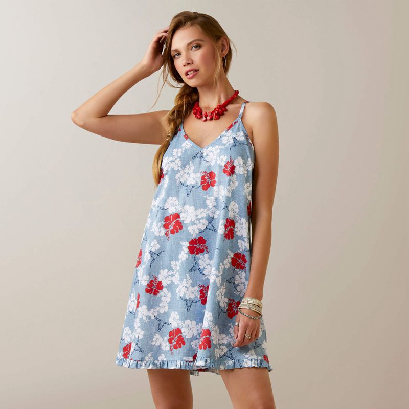 Wa Pareu Print Ariat Western Aloha Dress | 72VOWYAJK