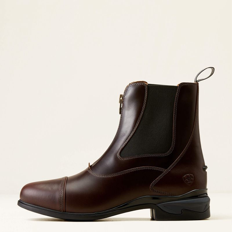 Waxed Chocolate Ariat Devon Zip Paddock Boot | 62IVPOHUX