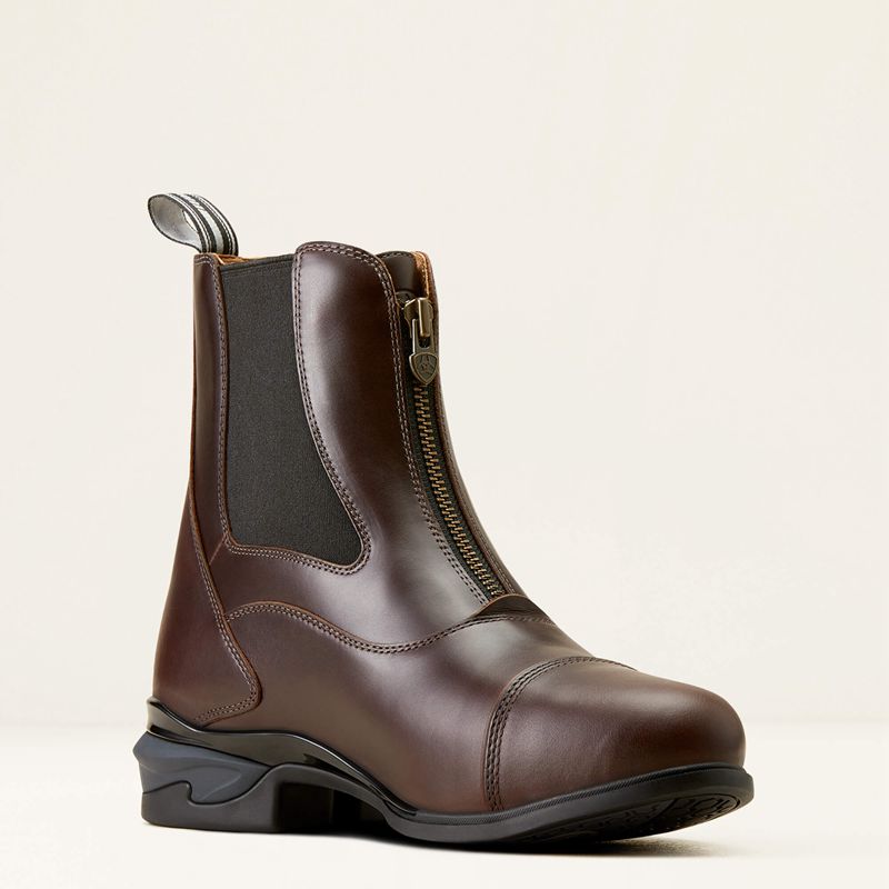 Waxed Chocolate Ariat Devon Zip Paddock Boot | 62IVPOHUX