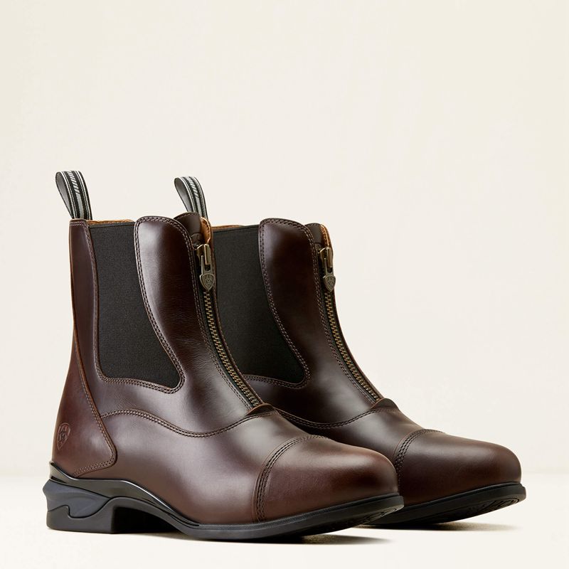 Waxed Chocolate Ariat Devon Zip Paddock Boot | 62IVPOHUX