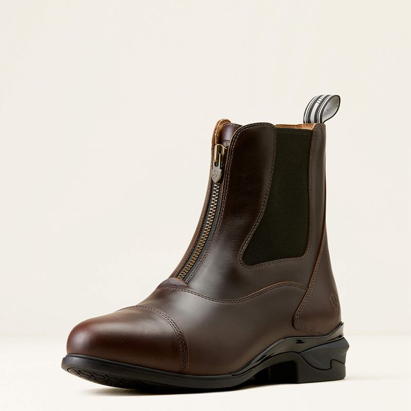 Waxed Chocolate Ariat Devon Zip Paddock Boot | 62IVPOHUX