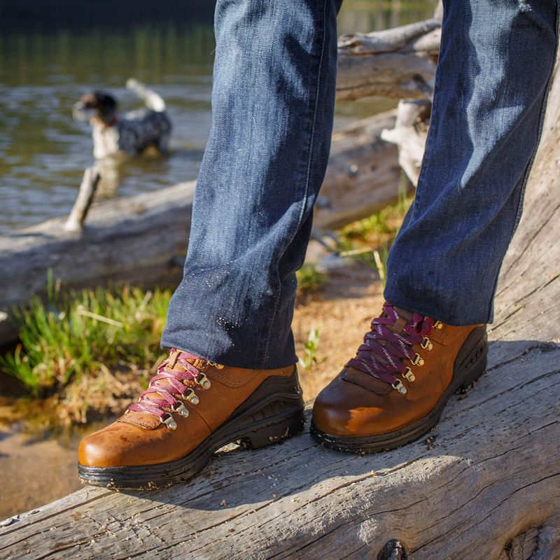 Weathered Brown Ariat Barnyard Lace Waterproof Boot | 98DPRNGSW