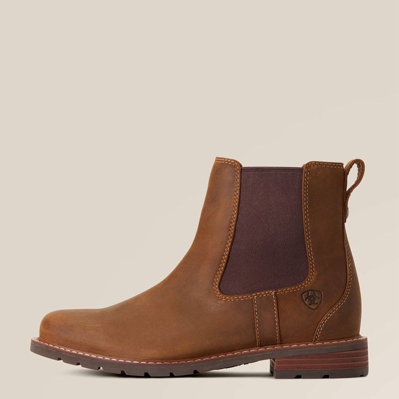 Weathered Brown Ariat Wexford Waterproof Chelsea Boot | 02NLJBPCG