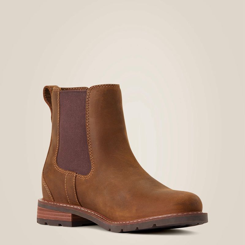 Weathered Brown Ariat Wexford Waterproof Chelsea Boot | 02NLJBPCG