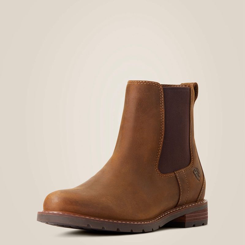 Weathered Brown Ariat Wexford Waterproof Chelsea Boot | 02NLJBPCG