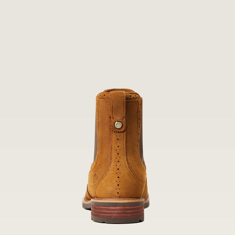 Weathered Honey Ariat Wexford Brogue Waterproof Chelsea Boot | 16TRAYJKH