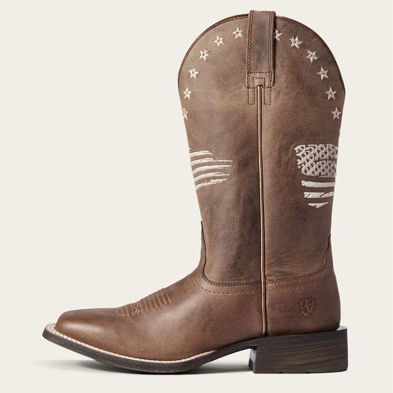 Weathered Tan Ariat Circuit Patriot Western Boot | 23PFIZJKH