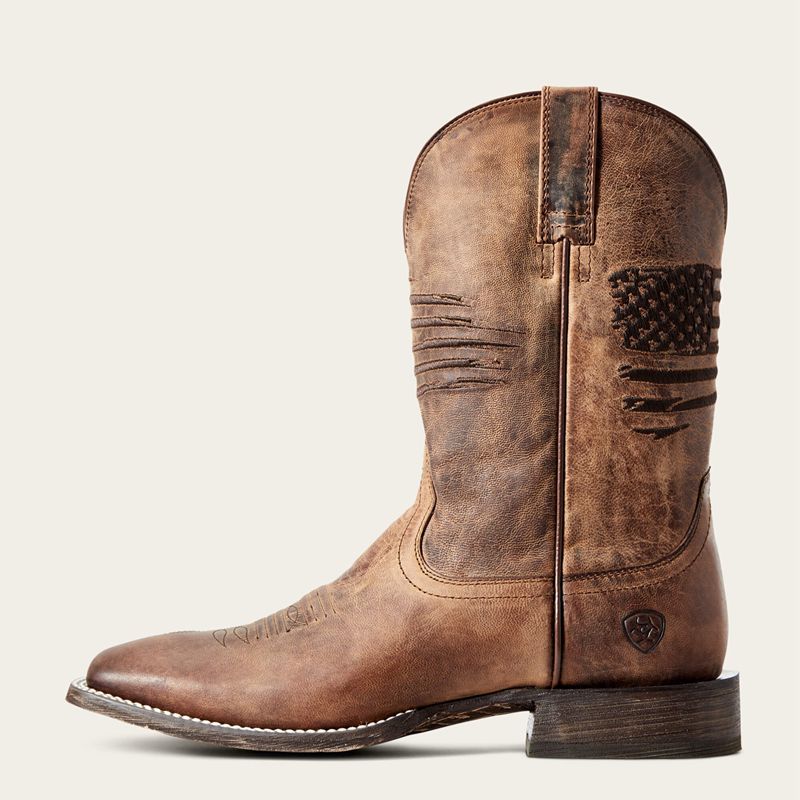 Weathered Tan Ariat Circuit Patriot Western Boot | 04UQZEXPL