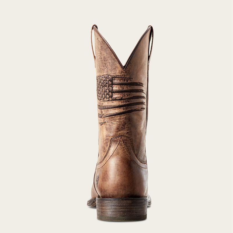 Weathered Tan Ariat Circuit Patriot Western Boot | 04UQZEXPL