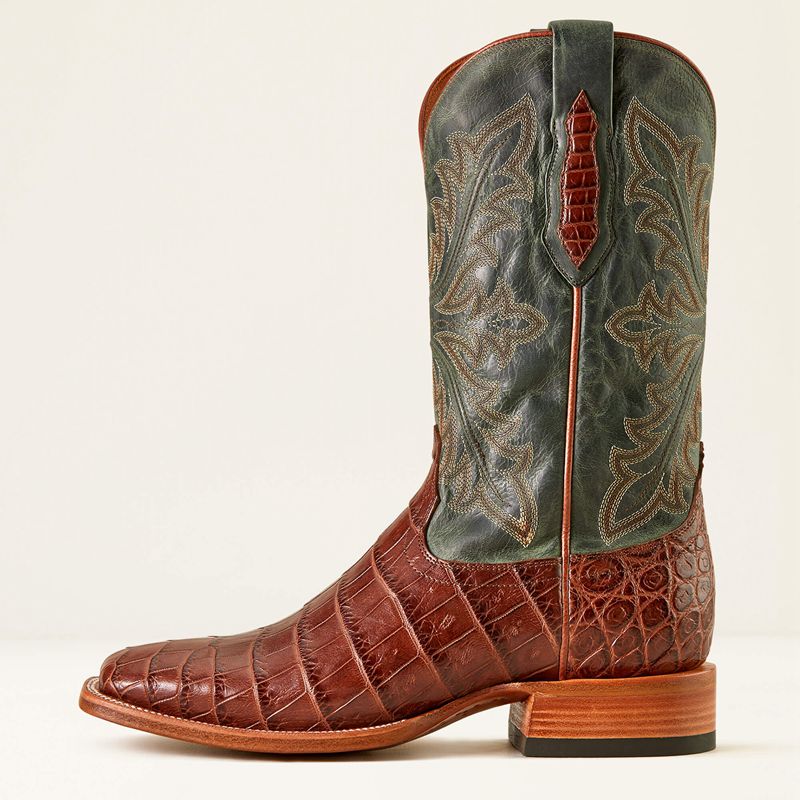 Whiskey Nile Croc/Forest Green Ariat Bench Made Bassett Western Boot | 49NQCYTXG