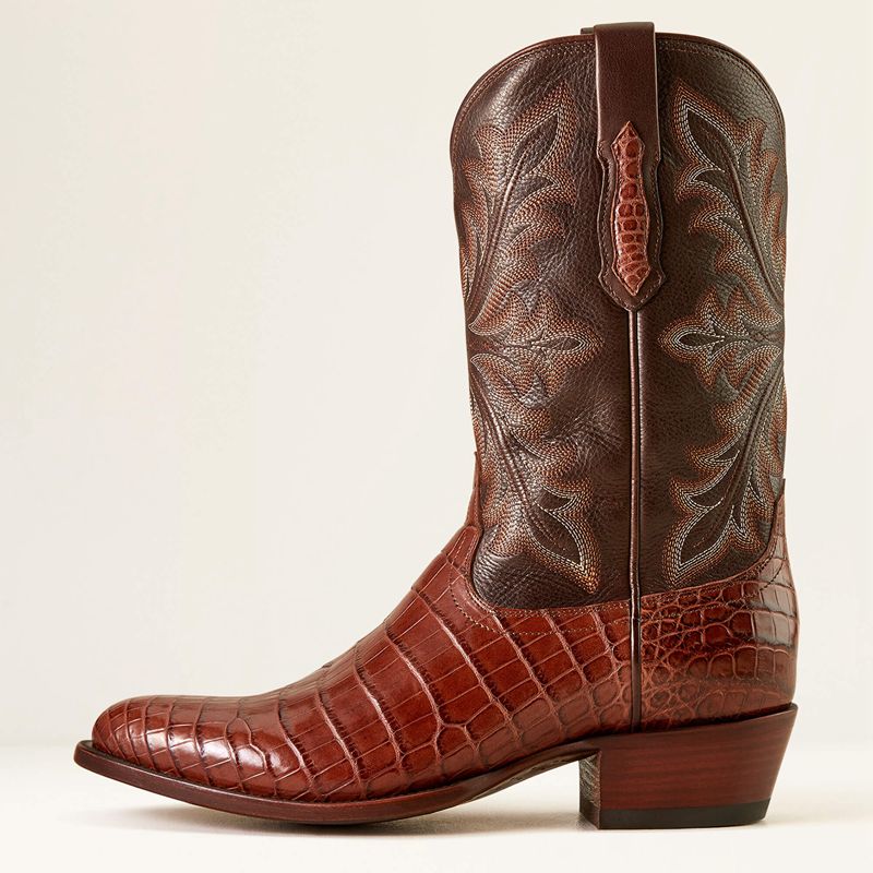 Whiskey Nile Croc/Rustic Tobacco Ariat Bench Made James Western Boot | 35ADVBIYM