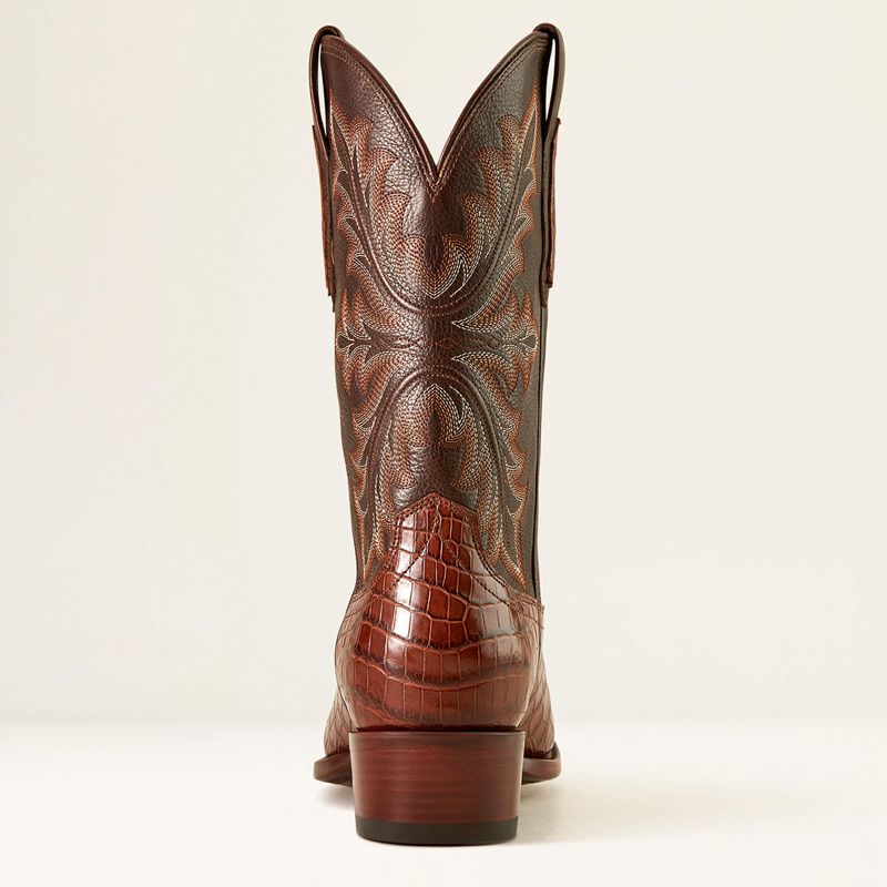 Whiskey Nile Croc/Rustic Tobacco Ariat Bench Made James Western Boot | 35ADVBIYM