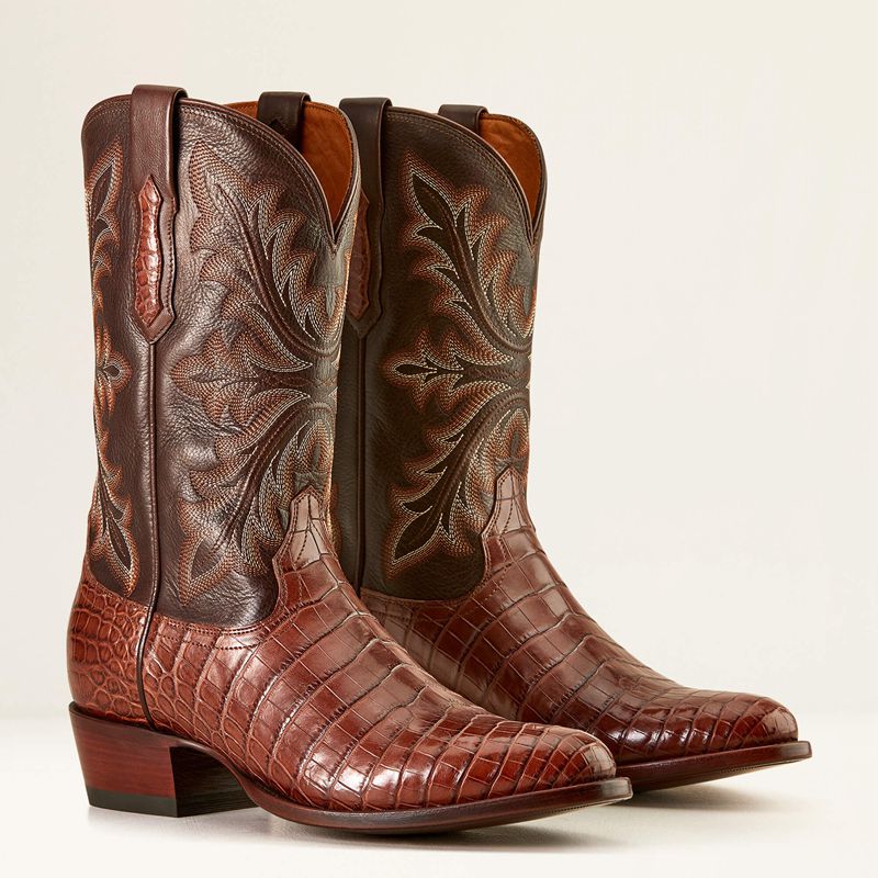 Whiskey Nile Croc/Rustic Tobacco Ariat Bench Made James Western Boot | 35ADVBIYM