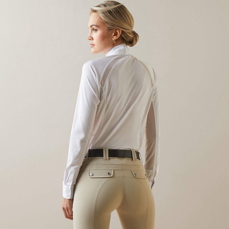 White/Flynn Ariat Sunstopper Pro 2.0 Show Shirt | 84IYLNXMW