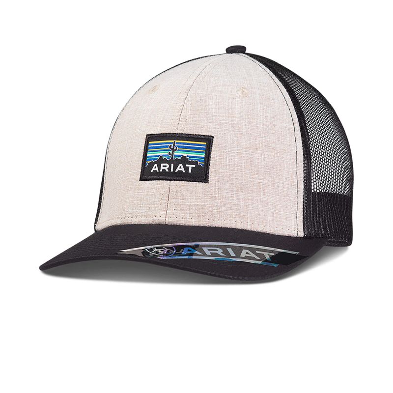 White Ariat Cactus Patch Hat | 09CBGJDIO