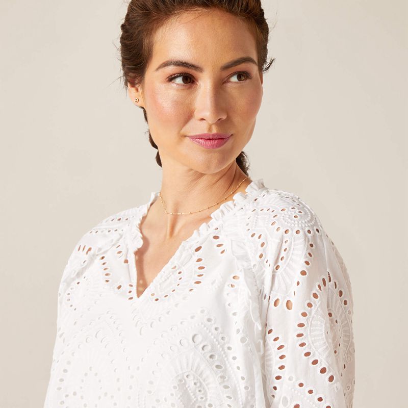 White Ariat Decelea Blouse | 71RSNGDJH