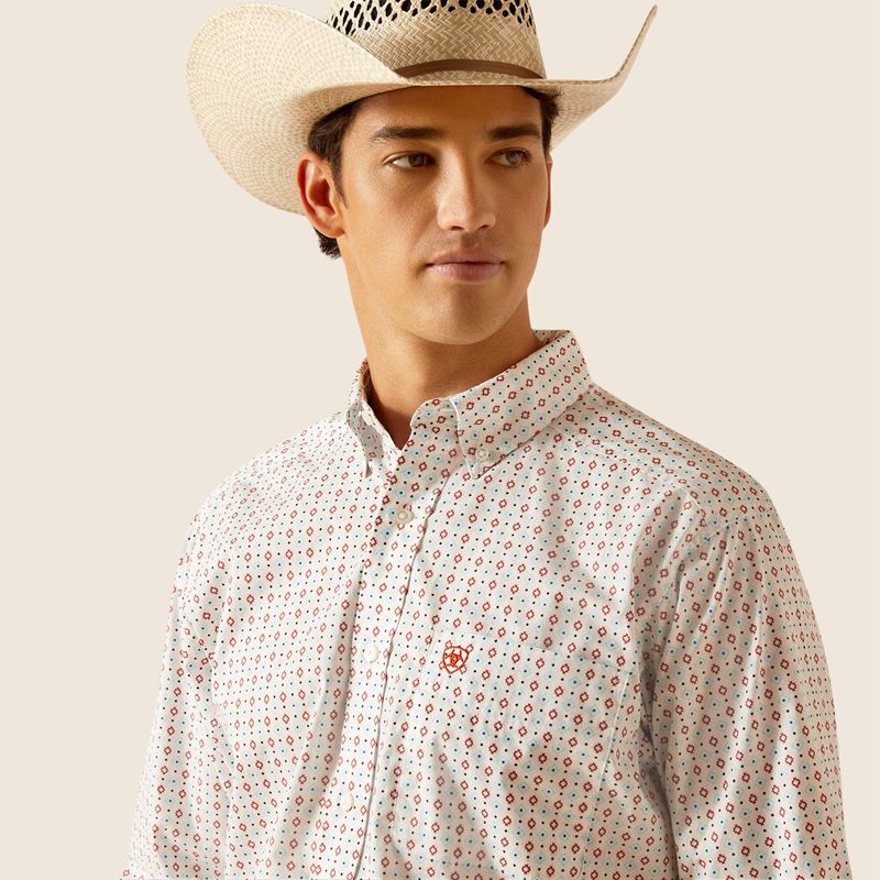 White Ariat Kade Classic Fit Shirt | 69FTUOHSI