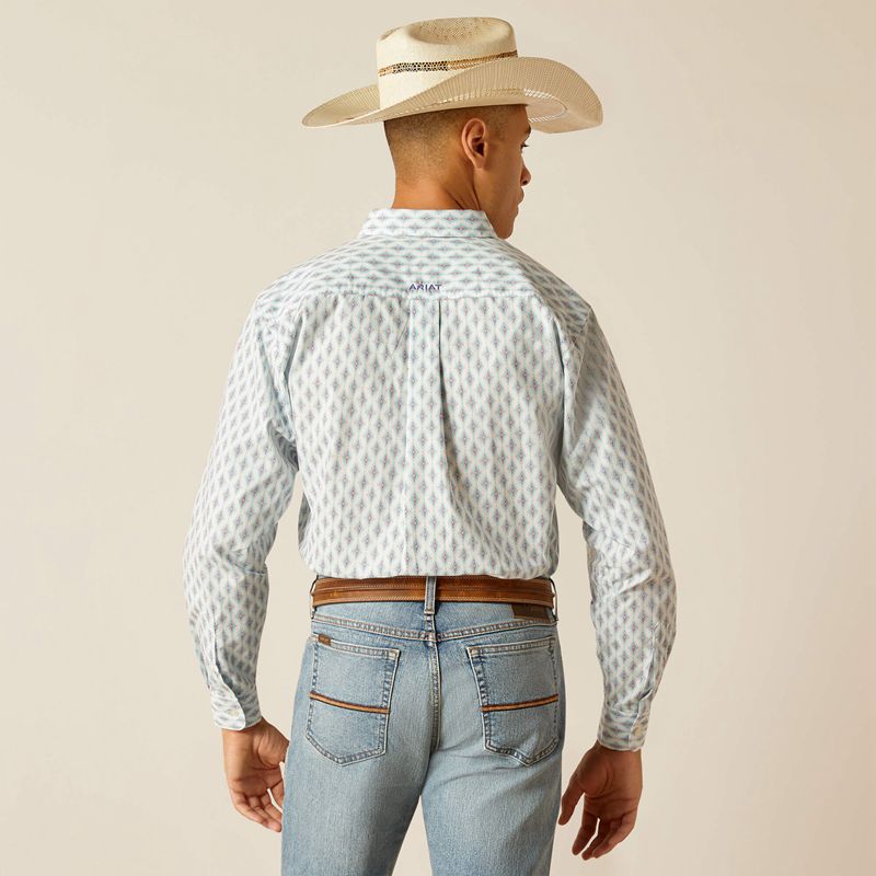 White Ariat Kendrick Fitted Shirt | 15MLVZJOG