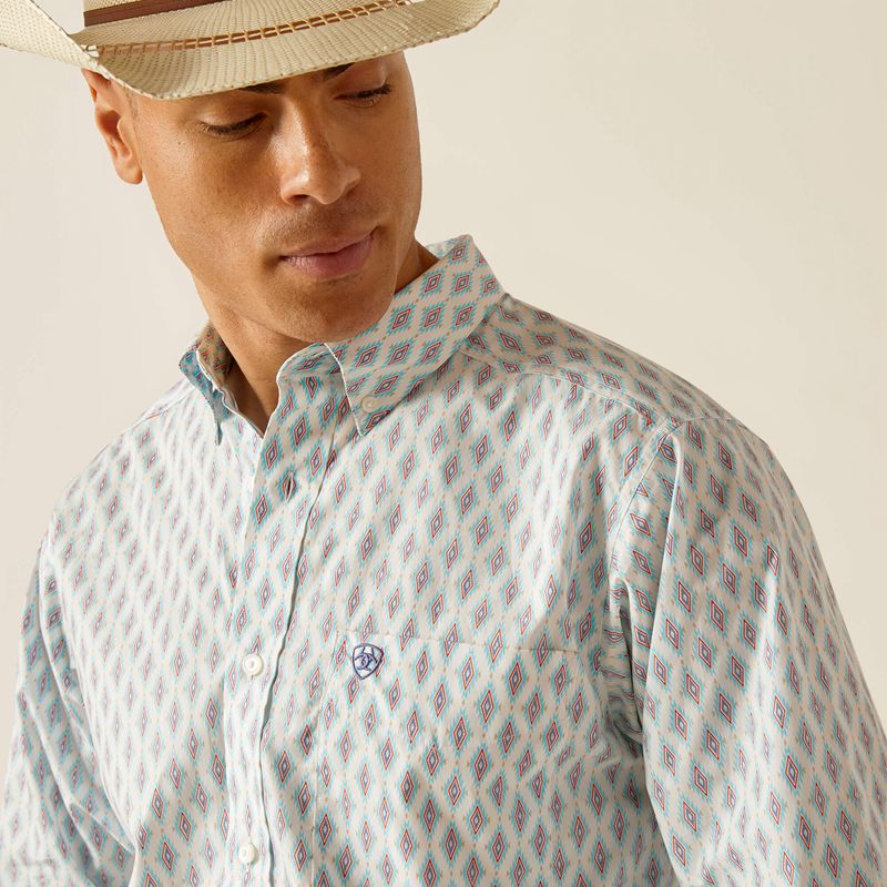 White Ariat Kendrick Fitted Shirt | 15MLVZJOG