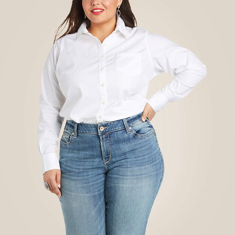 White Ariat Kirby Stretch Shirt | 80WHJKZXM