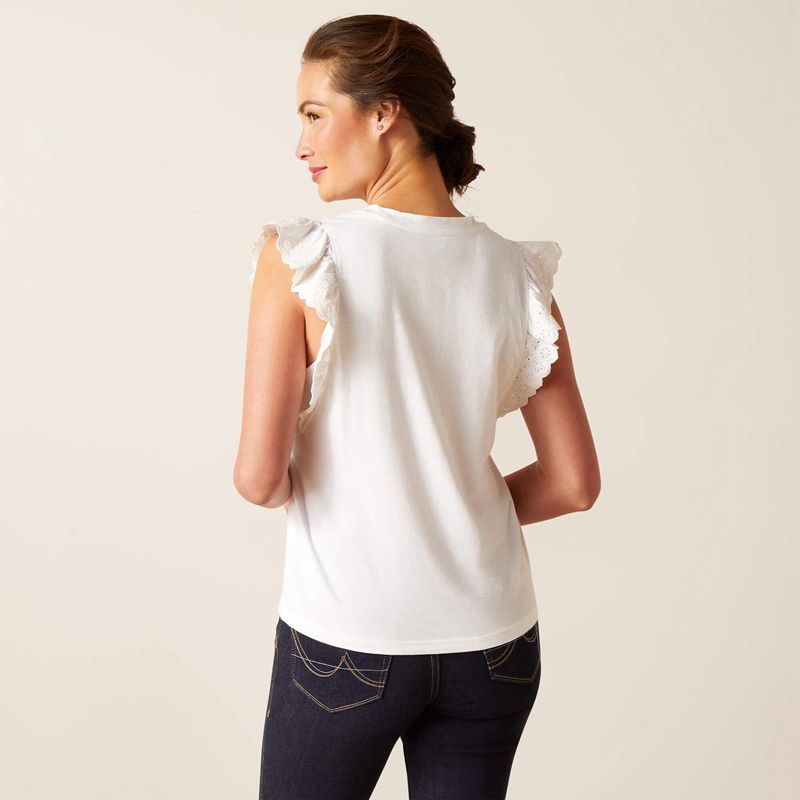 White Ariat Ludlow Top | 02BVPTJEF