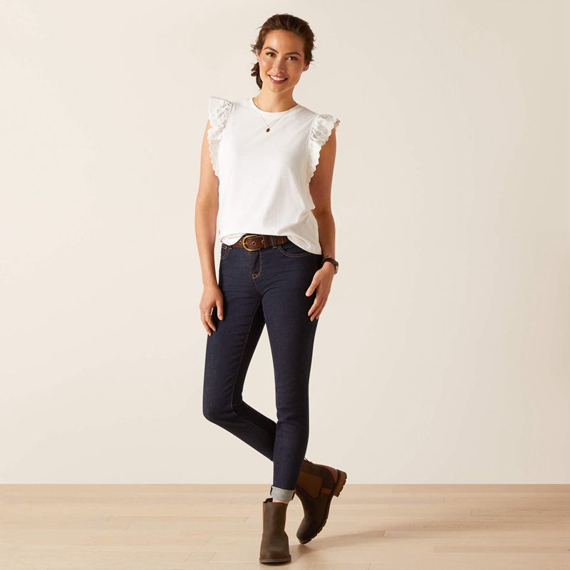 White Ariat Ludlow Top | 02BVPTJEF