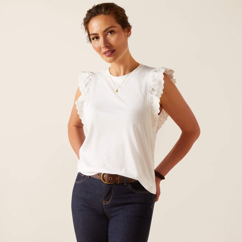 White Ariat Ludlow Top | 02BVPTJEF