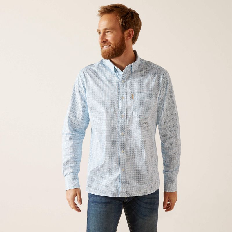 White Ariat Madden Stretch Modern Fit Shirt | 59TXYQOLM