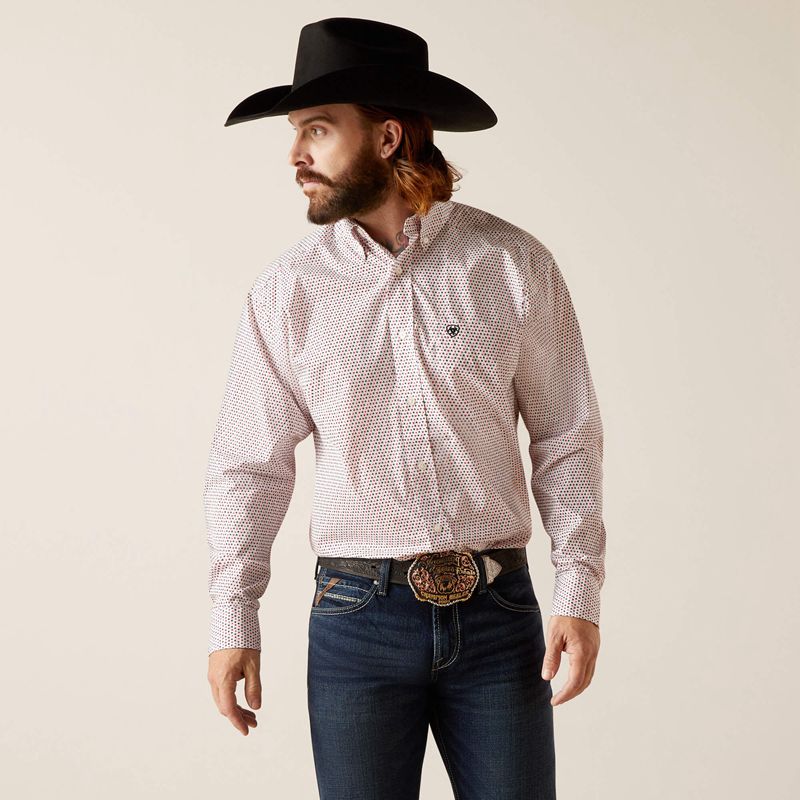 White Ariat Neithan Classic Fit Shirt | 76AGMYVFH