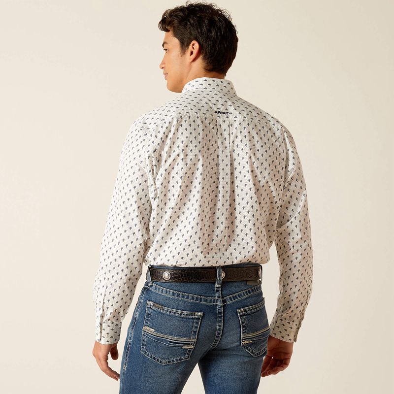 White Ariat Parker Classic Fit Shirt | 95YEFNGKM