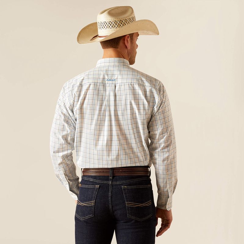 White Ariat Pro Series Ronnie Classic Fit Shirt | 40YGCWDLJ