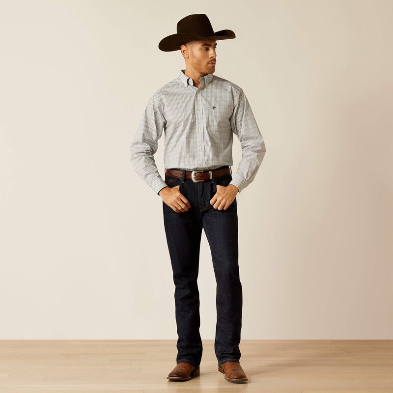 White Ariat Reign Classic Fit Shirt | 53ODAUJTP