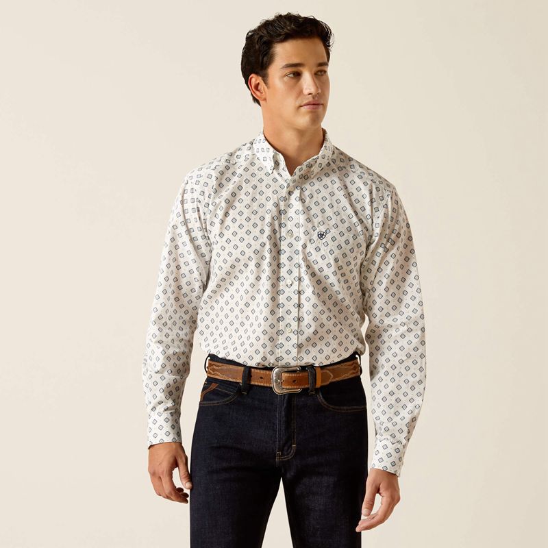 White Ariat Rocco Classic Fit Shirt | 59UZQDXFC