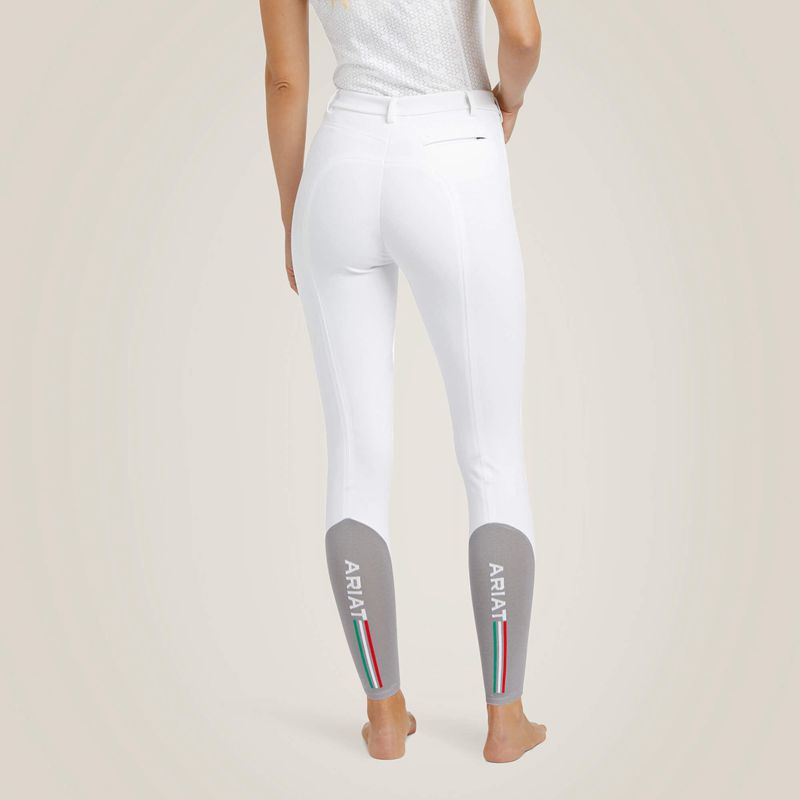 White Ariat Speranza Knee Patch Breech | 64SXTVIDY