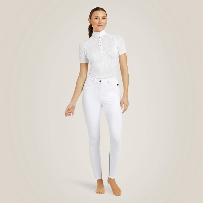 White Ariat Speranza Knee Patch Breech | 64SXTVIDY