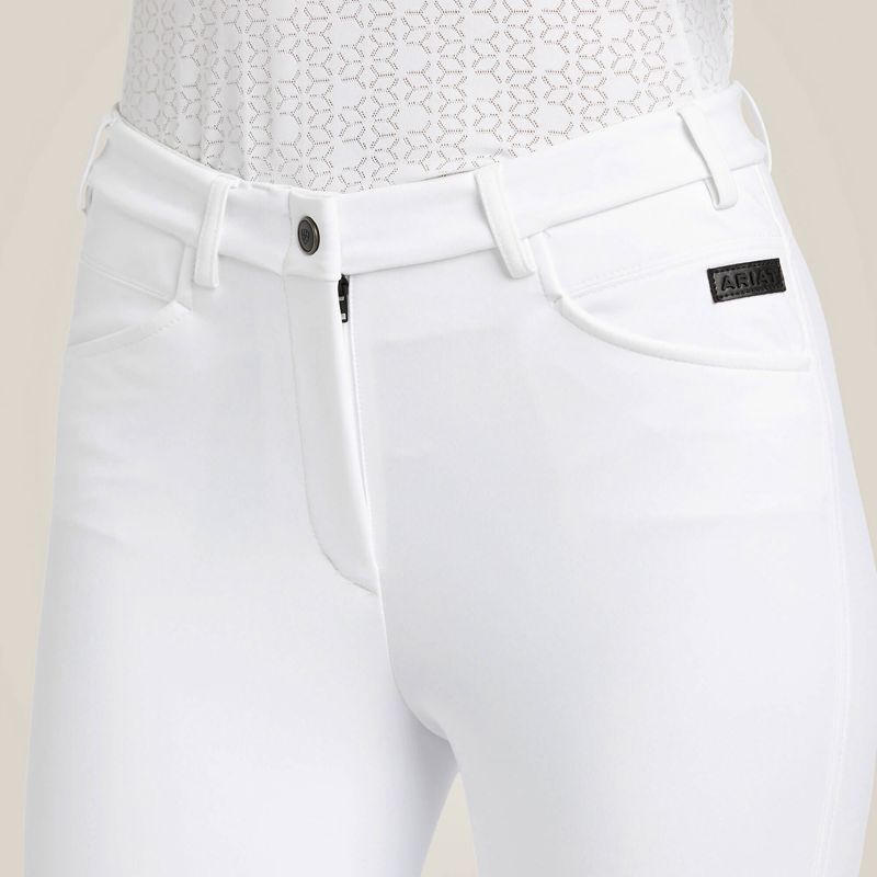 White Ariat Speranza Knee Patch Breech | 64SXTVIDY