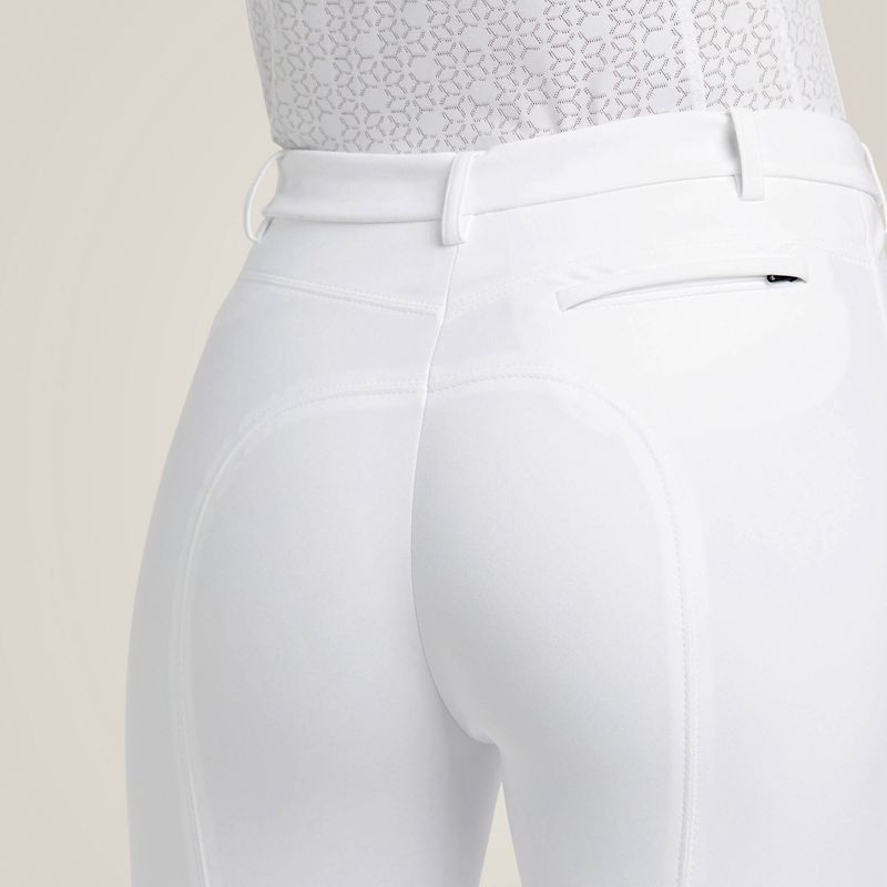 White Ariat Speranza Knee Patch Breech | 64SXTVIDY