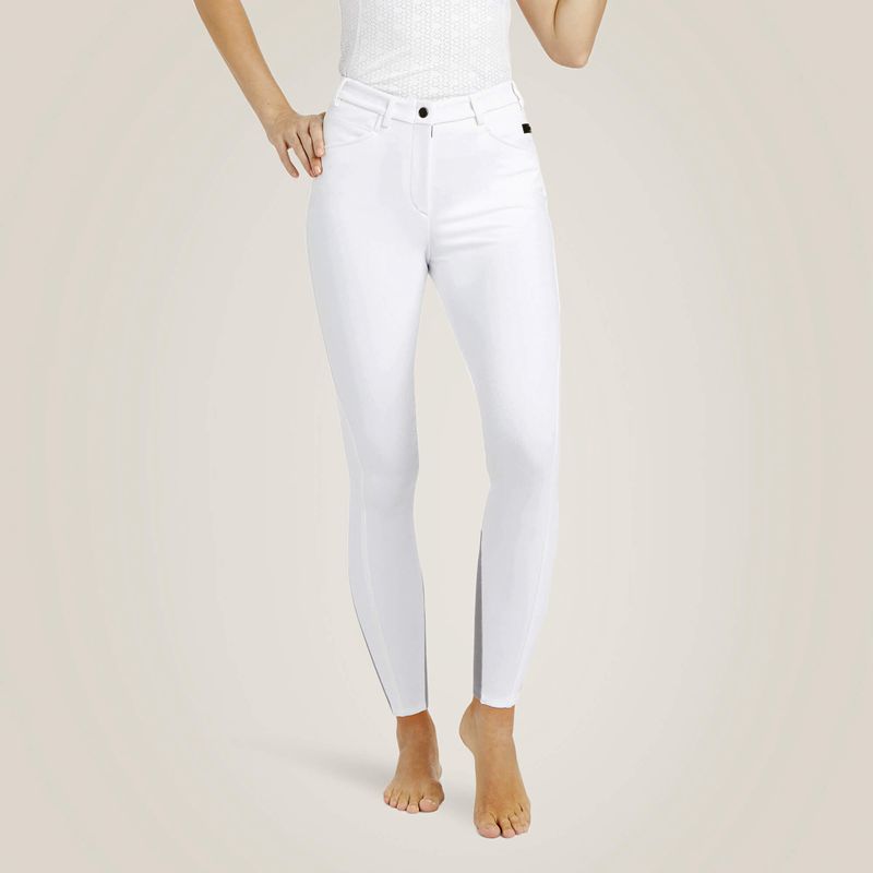 White Ariat Speranza Knee Patch Breech | 64SXTVIDY