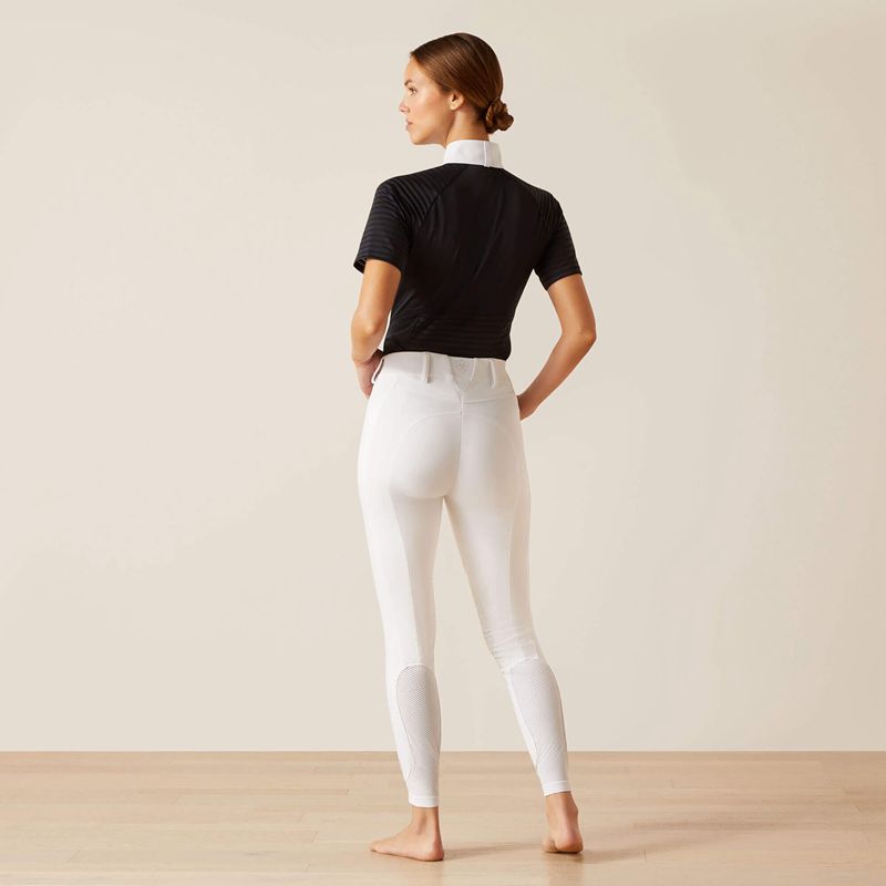 White Ariat Tri Factor Grace Knee Patch Breech | 94LRCPBIH