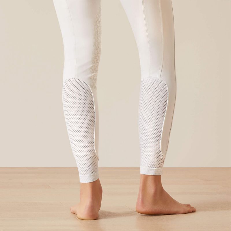 White Ariat Tri Factor Grace Knee Patch Breech | 94LRCPBIH